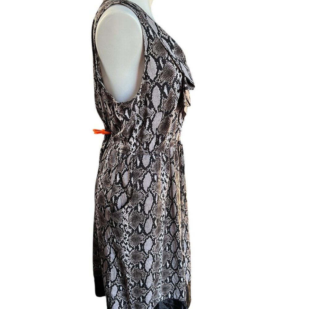 Speed Control NY Womens Dress 2X Sleeveless Snakeskin Print Ruffled Neckline - Picture 10 of 13